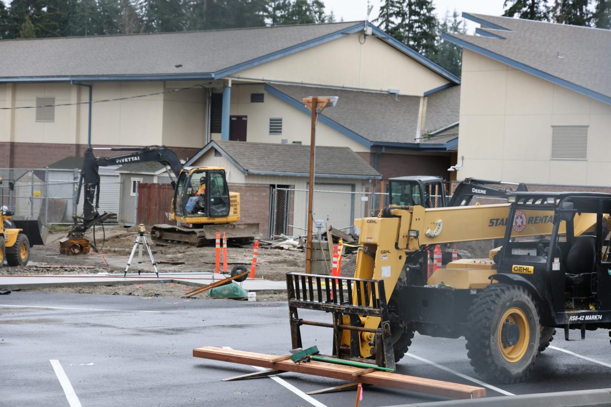 Construction crews work on rennovations at Fernwood
Elementary School.